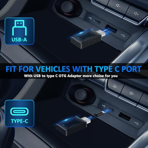 Adaptador sem fio Apple CarPlay, converte com fio para dongle CarPlay Plug & Play, adaptador automot