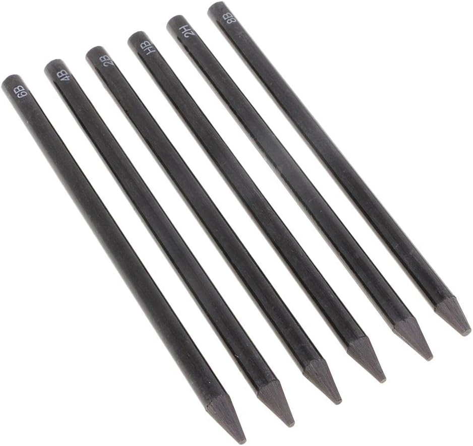 6x Sketching Drawing Charcoal Pencils Non - Toxic Art