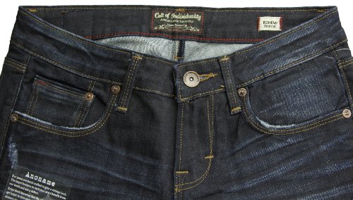 Cult of Individuality Women's Bohemi Boot Cut Navy Jean Pants with Swarovski Crystals4