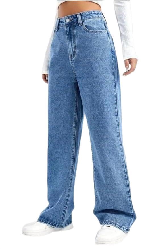 Women High Rise High Waist Stretchable Baggy Oversized Loose Fit Casual Wear Denim Jeans