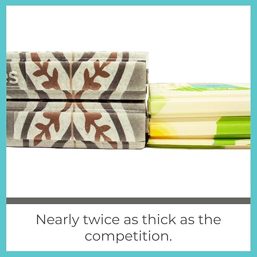 Miniatura 8 de Toddleroo by North States Tapete de juego acolchado de mosaico plegable de 71 x 71 pulgadas. Tapete de juego de espuma extra grande para el suelo,