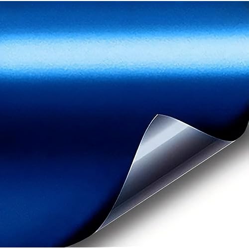 VViViD Blue Satin Chrome Vinyl Wrap Stretch Conform DIY Easy to Use Air-Release Adhesive (1.5ft x 5ft)