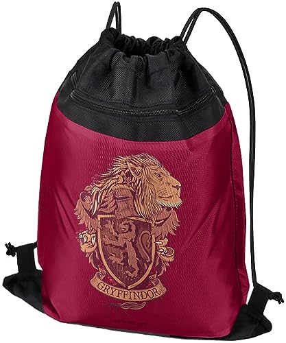 LOGOVISION Harry Potter Gryffindor Lion Crest Drawstring Backpack Sports Bag Sackpack 17