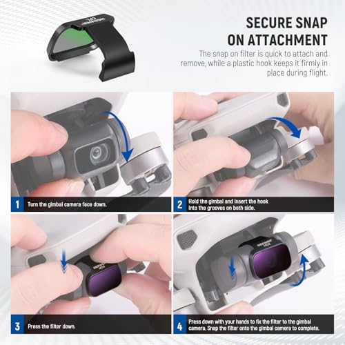 Image of NEEWER 6 Pack ND CPL Filters Compatible with DJI Mini 4K /2 /Mavic /SE /2 SE, Drone Lens Accessories, Snap On Circular Polarizing Neutral Density ND8 /ND16 /ND32 /ND64 /ND256, Multi Coated HD Glass, FL-B32