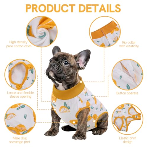 Image of SAWMONG Recovery Suit for Dogs After Surgery Professional, Dog Spay Surgical Suit for Female Dogs, Dog Onesie Bodysuit for Surgery Male Substitute E-Collar Cone, Lemon Yellow, X-Small