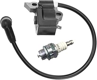 Realman Módulo de bobina de ignição 545115801 com vela de ignição BM6A para motosserra a gás McCulloch MC4218AV MC4218 Poulan Pro PP4218AV PP3516AV motosserra a gasolina