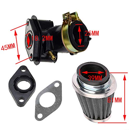 50Cc Carburetor + Intake Manifold+39Mm Air Filterfor 4 Stroke Gy6 49Cc 50Cc Chinese Scooter Moped 139Qmb Taotao Kymco #TOP4