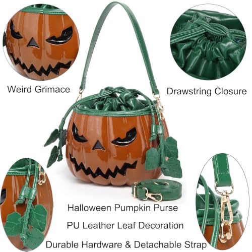 Image of Halloween Pumpkin Purse, Weird Handbag Shoulder Crossbody Bag