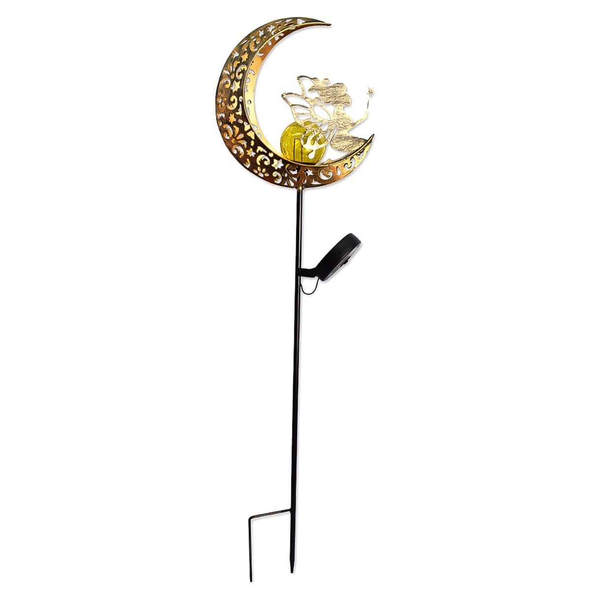 Ieron Outdoor Solar Light Moon Flower Fairy Insertion Solar Light With Ground Nail Suitable For Terrace Balcony Stake Diameter Lawn And Outdoor Garden Decoration 1pcs
