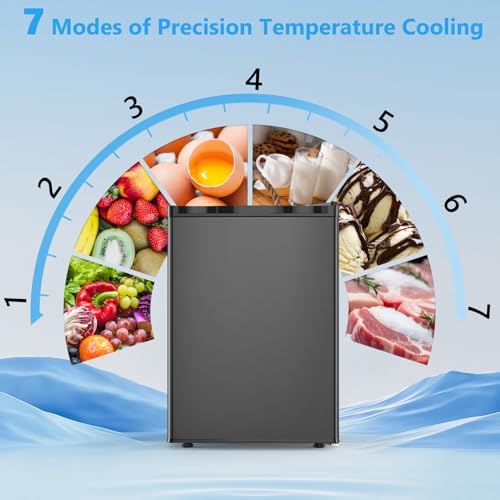 Image of COWSAR 2.6 Cu.Ft Mini Fridge with Freezer, Quiet Reversible Door Compact Refrigerator, Small Refrigerator with 2 Removable Shelves, Adjustable Thermostat, for Office, Bedroom, Dorm, Black