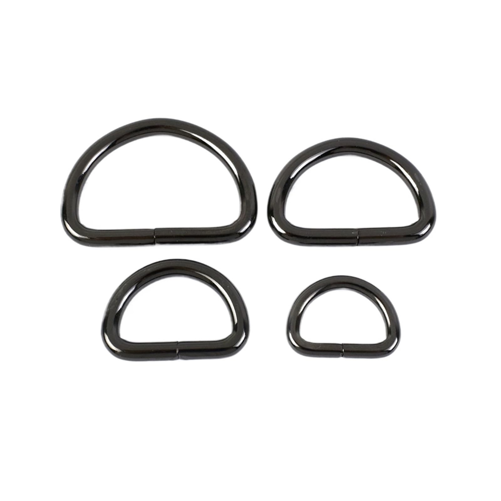 Wytrzymały szekla D, 10 sztuk 20/25/32/38mm D Ring metalowe klamry do parcianej torby pasek regulator klamra obroża dla psa zatrzaski DIY akcesoria sprzętowe(Gunblack,25mm)