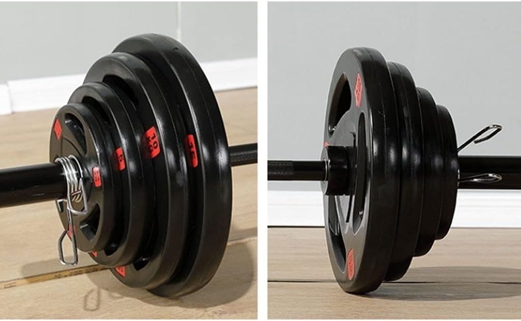 バーベルプレートブラックオリンピックラバーグリップ重量プレート