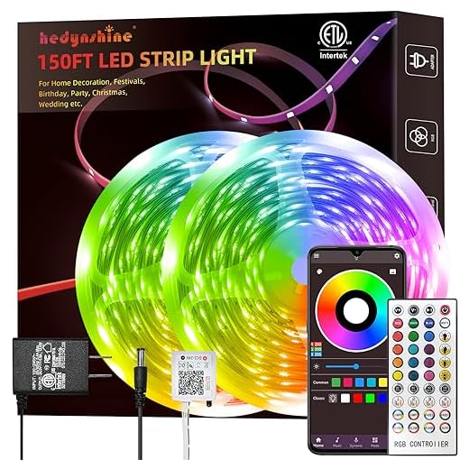 LED Strip Lights 150ft, RGB Color Changing by 44key Remote, LED Strip Lights Music Sync,Smart LED Strip Lights for Bedroom 150feet