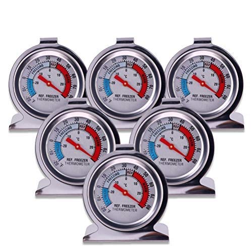 Refrigerator Freezer Large Dial Thermometer 6 Pack Classic Series