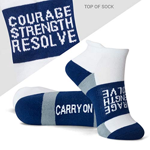 Gone For A Run Inspirational Athletic Running Socks | Women's Woven Low Cut | Courage Strength | Navy #TOP1