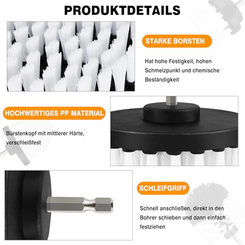Akku-Bohrschrauber 12V, 3/8" Chuck Handschrauber-Bohrer-Set mit 1.5Ah Batterie und 5 Bürsten, 2-Gang Wiederaufladbare Bohrer Akku zum Bohren von Holz Metall Kunststoff – Bild 7
