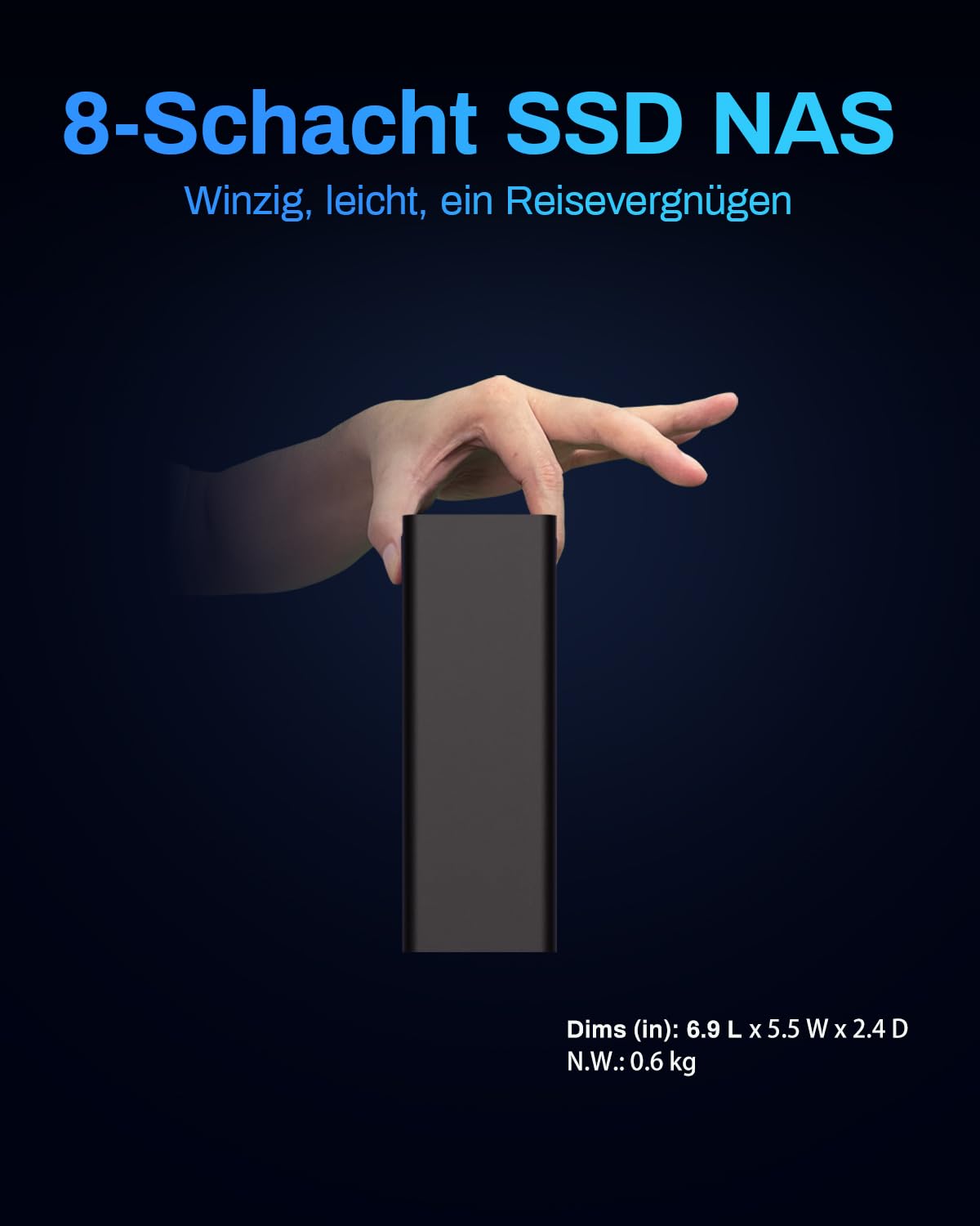TERRAMASTER F8 SSD Plus NAS - 8Bay All SSD NAS Storage Core i3 8-Core 8-Thread CPU, 16GB DDR5 RAM, 10GbE Port, Handflächengroßer Network Attached Storage Spitzenleistung für Unternehmen (Diskless)