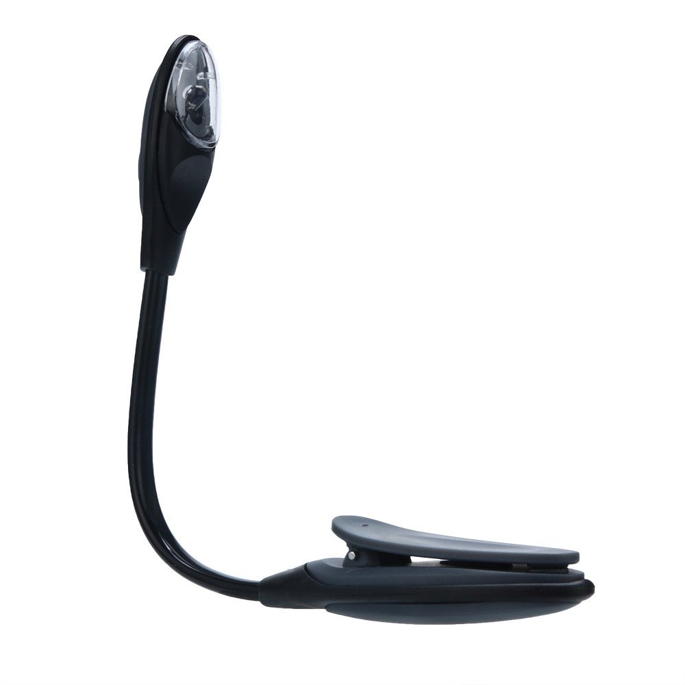 1Pcs Mini LED Book Light, Grey Portable Clip On Reading Light for Reading in Bed