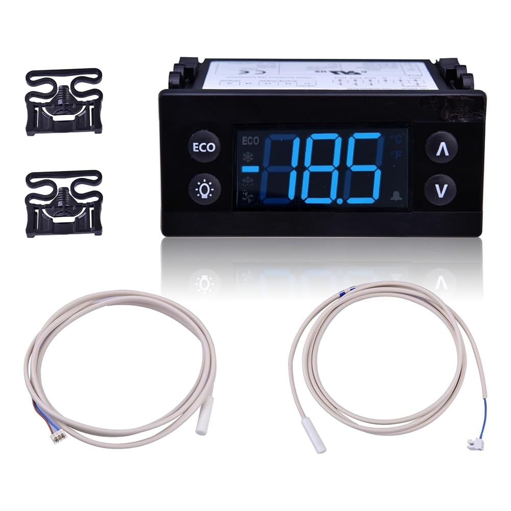 Pomoflexi Temperature Controller Kit Electronic Refrigeration Controller With Dual Sensor Probes 00C30-123D-03 080G3492