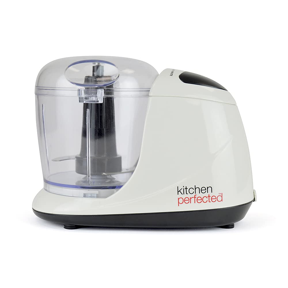 KitchenPerfected 100W Multi Chopper / 1 Speed Operation Plus Turbo Button / Stainless Steel Blades / Whisk Attachment / Plastic Bowl / 300ml Capacity - Ivory White - E5413WI