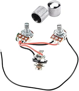1 Volume 1 Tone Control Knobs 3 Way Switch 500K Pots Electric Guitar Wiring Harness Kits Replacement with 2 Knobs Guitar Wiring Harness Kit Guitar Wiring Harness 500k Kit 1 Volume 1 Tone 3 Way 3