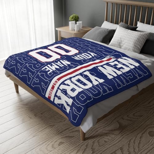 Image of ANTKING New York Throw Blanket for Men Women Boy Custom Name and Number Gifts