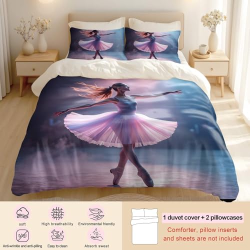 Parure de lit king size avec housse de couette imprimée douce