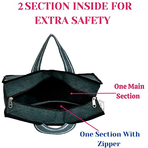 Image of Cash Bag with Zipper & Extra Compartment | Money Collection, Jewellery & Document Storage Bag | Secure Utility Organizer for Cash, Cheques, & Valuables | 16x5.5x12 Inches