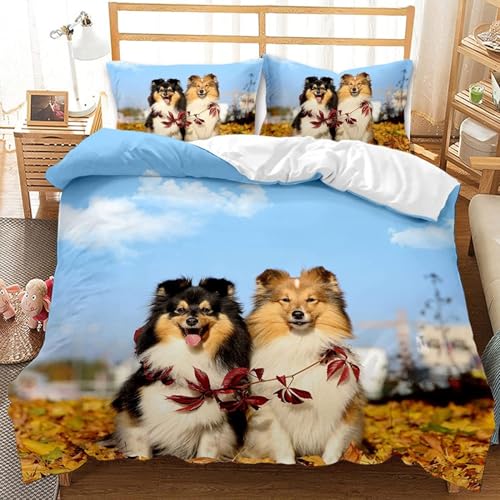NUEYSP Funda Nordica Cama 105 Perro Pastor Infantil Fundas Nordicas Cama 105 para Niños con Cremallera Cómodo Microfibra Fundas Nordicas 180x220 cm + 1 Funda de Almohada 50x80 cm