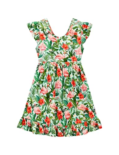 Bamboo Viscose Dress for Girls Little Kids and Toddler Ruffle Sleeveless Girls Casual Dress