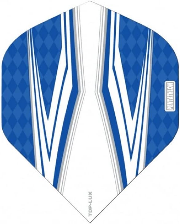 Pentathlon LUX - Vuelos de dardos estándar, color azul oscuro, 3 juegos (9 vuelos), 100 micro (ex-duro) estilo 18