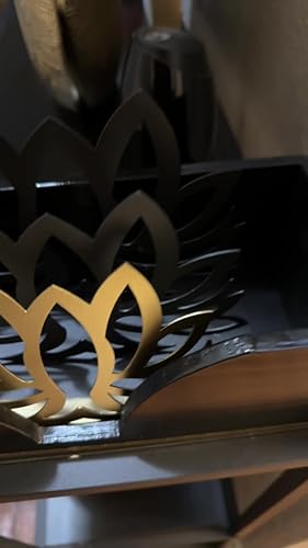 Lotus Desktop Mail Organizer Lotus Shaped Mail Holder Countertop Black Metal File Letter Sorter Envelope Document Paper Book Magazine Storage Office Home - View #5