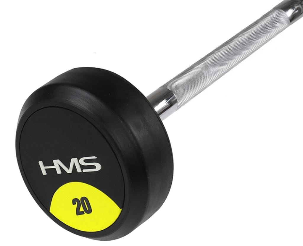 HMS Bilanciere cromato con pesi da 20 kg, con diam 28 mm