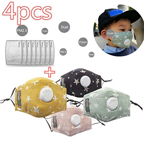 Children's Seamless Face Bandanas, with Breathing+ 8 Filter Sheet(4pcs, E)