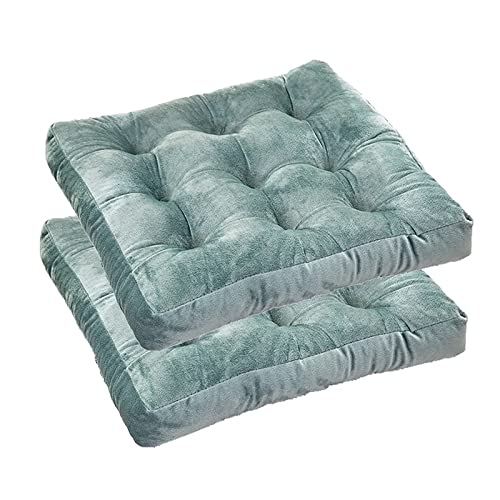 Coussin de chaise de cuisine lavable en velours bleu antidérapant résistant lot de 2