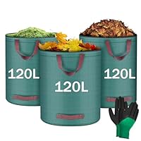 Flintronic Gartenabfallsack, Gartensäcke für Gartenabfälle 3X 120l, Grünschnittsäcke faltbar, Garten Sack Laubsack Abfallsack für Gartenabfälle Grünschnitt Laubabfall