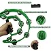 YAYUZEST Half Moon Musical Tambourine Double Row Metal Jingles Hand Held Percussion Tambourines Musical Instrumen with Ergonomic Handle Grip for Adults Church KTV Party (Green)