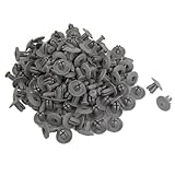 sourcing map 100Pcs 8mm Agujero de Tipo Empuje Plástico Adorno Panel de Puerta Remache de Plástico Gris