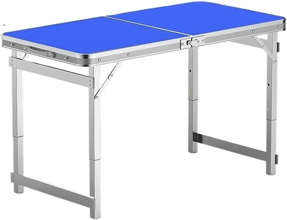 Foldable Camping Table, Lightweight Portable Aluminum Rectangular Grill Table for Outdoor Patio, Beach, BBQ, Fishing, Picnic and Backyard Party, Blue