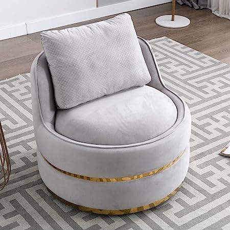 Image of Armchair Single Sofa Chair for Small Apartments, Living Room or Bedroom Chair (Pink, Set of 2 Chairs) (Light Grey)