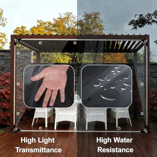 Lona impermeable resistente exterior transparente para coches y protección de techos 5