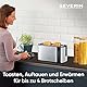 SEVERIN Automatik-Langschlitztoaster für 4 Toastscheiben, mit Brötchenaufsatz hochwertiger Edelstahl Toaster mit großen Röstkammern und 1.400 W Leistung, Edelstahl-gebürstet/schwarz, AT 2590