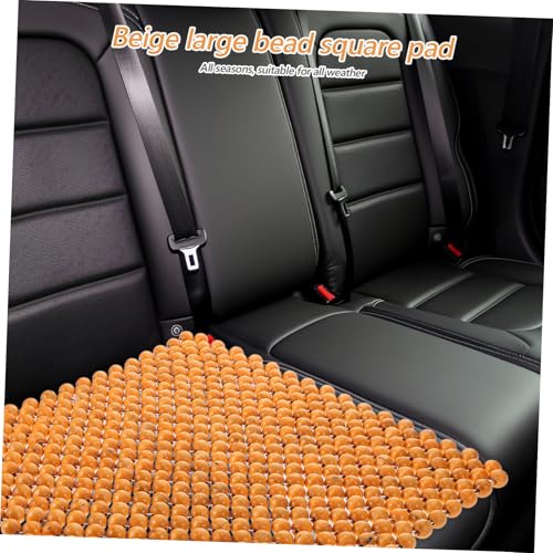 Coussin perles de bois naturel pour siège auto beige avec support lombaire ventilé