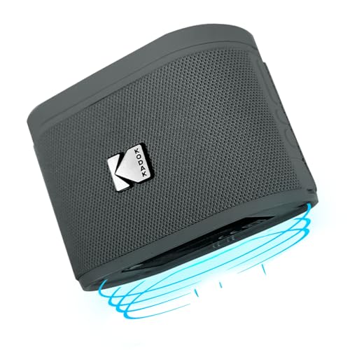Kodak SOUNDBRIX Enceinte Portable Sans Fil - Connexion Jusqu'à 100 Enceintes - Dock Magnétique et Son Puissant 5W - 3H d'Autonomie - Gris)
