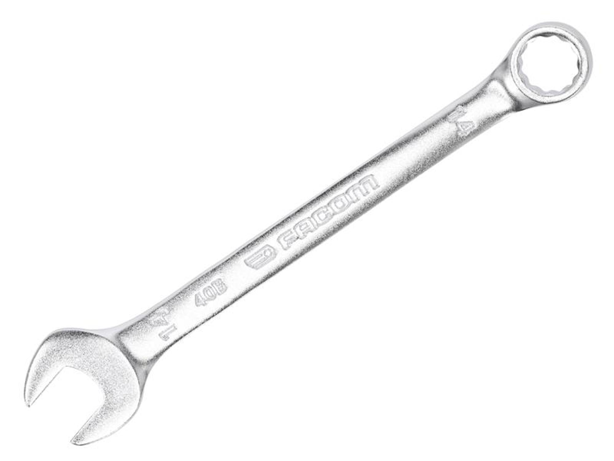 Facom 40B.14 Slim Metric Combination Spanner 14Mm - 12-Point Ogv, 15 Offset, Matt Chrome Finish 3662424112522