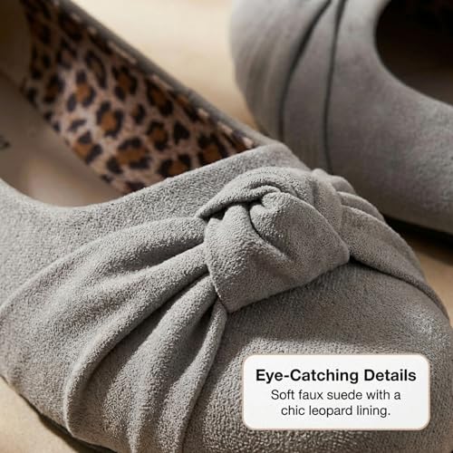 Image of Epic Step Ballet Flats for Women, Comfortable Slip on Faux Suede Round Toe, Ballerina Dressy Flat Shoes