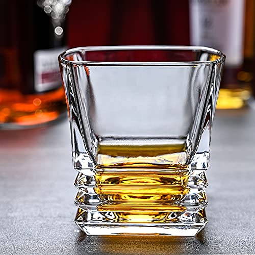 TIENER Fashioned Whiskey Glass - Heavy Base Rocks Barware Glasses for Scotch, Mixed Drinks, Wine, Bourbon, Juice, Water and Cocktail Drinks 300 Ml Set of 6 (European Glass) - Image 4 thumbnail
