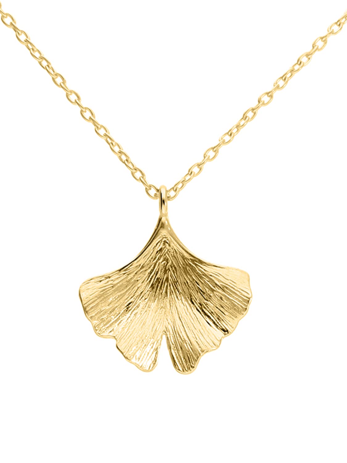 MyGold Ginko hojas colgante collar cadena oro amarillo 375 oro (9 quilates) sin piedra brillo Longitud 45 cm ginkoblatt Regalos para mujeres regalo Ideas Ginko K de 01090 de G601 de AK10 de f45 cm
