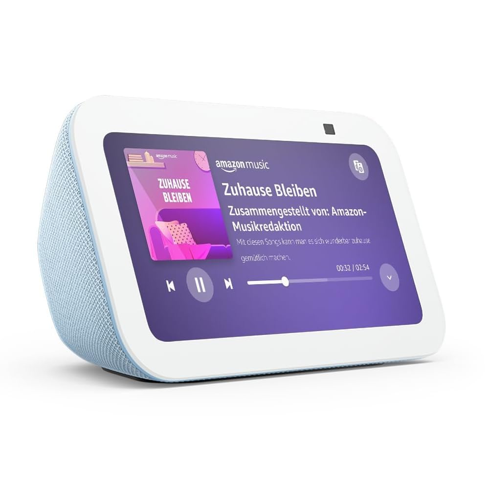 Echo Show 5 (Neueste Generation) | Kompakter smarter Touchscreen zum Steuern deines Smart Homes und mehr | Graublau, mit Alexa+ Early Access
