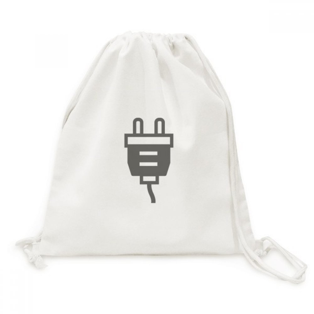 Drawstring backpack noir avec motif de charge pour le quotidien - 5